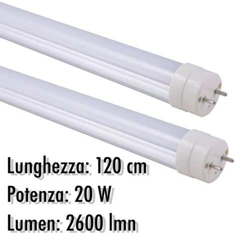 Tube Néon Led T8 20w 2600 Lmn Avec Couvercle Mat 120cm Lumière Blanche