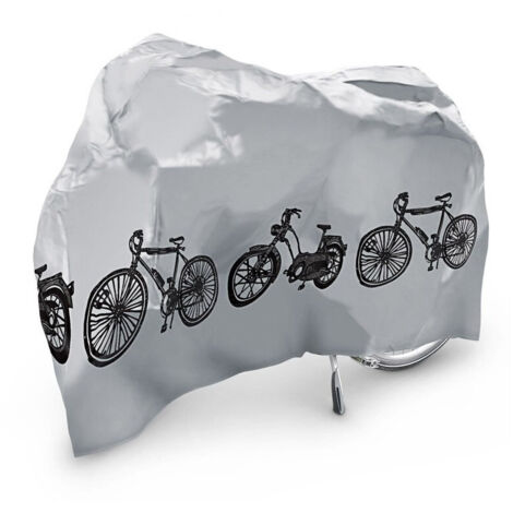 Housse De Protection Vélo Moto Scooter Imperméable 185x97 Gris Lavable (1/2)