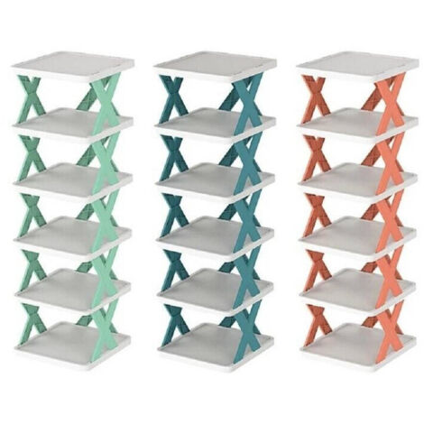 étagère à Chaussures Modulable Et Peu Encombrante 6 étagères 81 X 26 X 24 Cm (1/2)