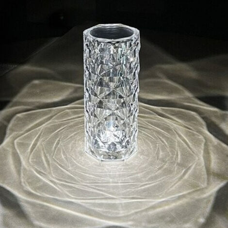 Lampe Tactile En Cristal Lampe De Table Rechargeable Par Usb Lampe De Table A Effet De Lumiere De Fleur (1/5)