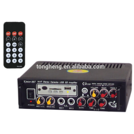 Amplificateur Audio Stéréo Mp3 Usb Carte Sd Radio Fm 50w 2 Entrées Rca Ma-007