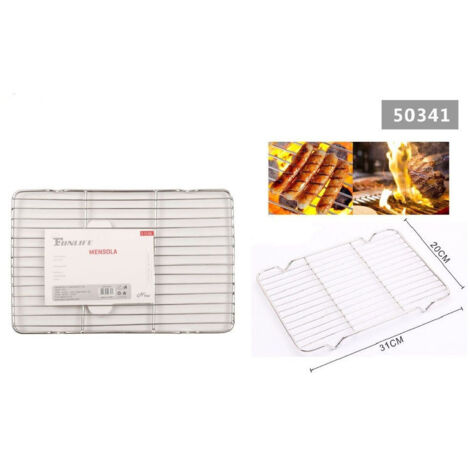 Grille En Acier 31 X 20 Cm Grille De Barbecue Cuisson Vapeur Rôtissage 50341 (1/2)