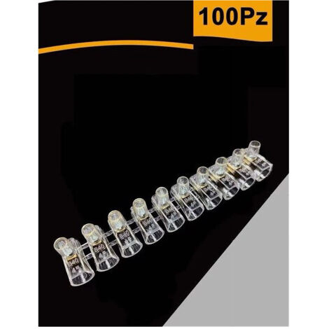 Set 100 Pz Morsetto A Cappuccio Unipolare Trasparente Per Cavi Sezione 4mm Ms-40 (1/3)