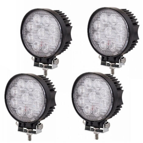 Lot De 4 Phares Led 27 W Pour Voiture, Camion, Jeep, Suv, 12 V, 24 V (1/2)
