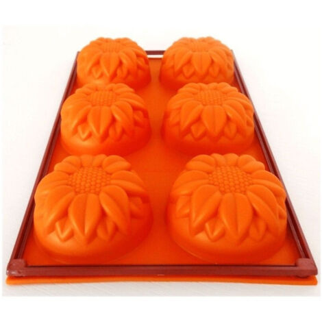 Teglia In Silicone Alimentare Per Dolci Stampo 6 Stampi A Forma Di Girasoli