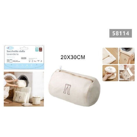 Sac à Linge Beige Pour Machine à Laver Network Sac à Linge Sous-vêtements 20x30cm 58114 (1/2)