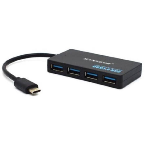 Hub Type-c 4 Ports Usb Splitter Adaptateur Pc Ordinateur Portable 10 Cm Maxtech Hub3-4c (1/2)