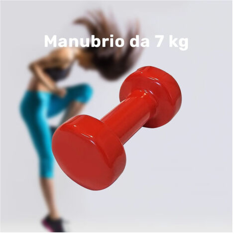 Haltère Simple 7 Kg En Vinyle Pour Exercices D'entraînement à Domicile, Salle De Sport, Fitness (1/2)