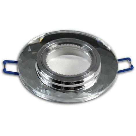 Encastré Verre Rond Effet Miroir Support Plafond P19 Argent (1/2)