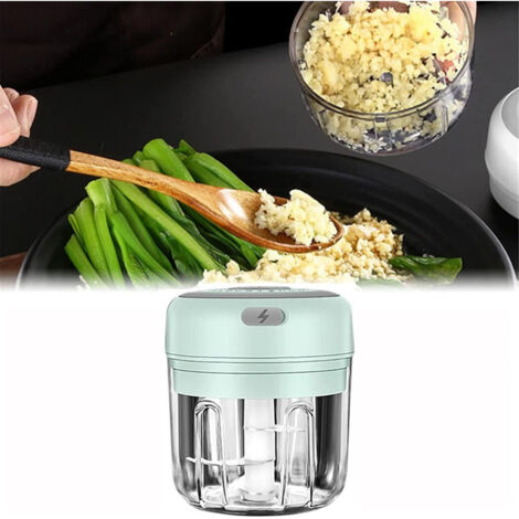 Mini Râpeur à Piles Ail Gingembre Piment Rechargeable Usb 250ml (1/5)