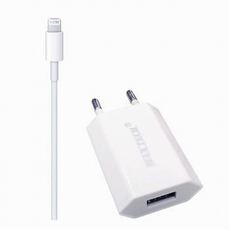 Caricabatterie 2x1 Maxtech Avec Iphone 5v-1500ma 1mt Ms-t005 (1/2)
