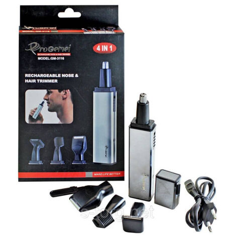 Réfiniteur Gm-3116 Raison 4in1 Nez Oreille Moustache Cheveux Rechargeable Sans Fil (1/5)