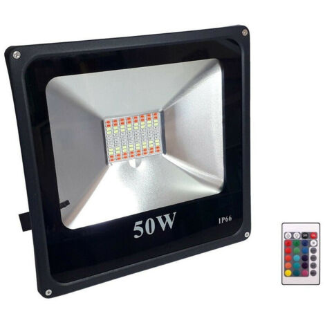 Projecteur Led 50 W Rgb Multicolore Extérieur Ip66 220 V Avec Télécommande 84140