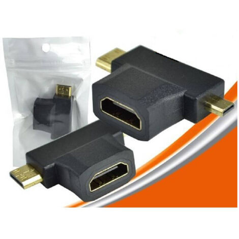 Adaptateur Vidéo Convertissant Une Prise Hdmi Femelle En Mini Et Micro Hdmi Mâle Hf-103 (1/2)