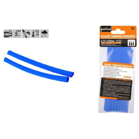 Set 10pcs Gaine Thermoretractable Bleue 12 X 120 Mm Pour Cables 57081 (1/2)
