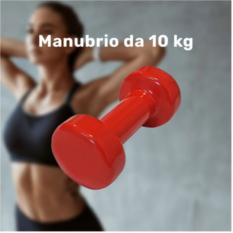 Haltère Simple 10 Kg En Vinyle Pour Exercices D'entraînement à Domicile, Salle De Sport, Fitness (1/2)