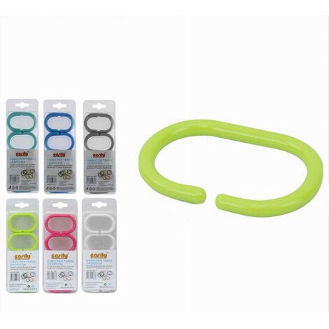 MSV Set 12 Anelli Per Tenda Doccia In Polipropilene - Colore Cioccolato, 6x0,4x4 Cm - 3