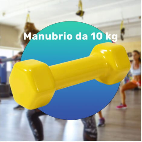 Haltère Simple 10 Kg En Vinyle Pour Exercices D'entraînement à Domicile, Salle De Sport, Fitness (1/2)
