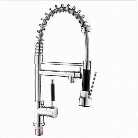Rubinetto Lavello Cucina A 2 Vie Orientabile Con Doccetta In Ottone Cromato 59286 (1/5)