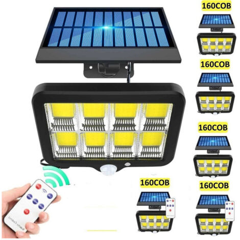 Lampe Solaire à Led Avec Détecteur De Mouvement Et Panneau De Projecteur 160 Led Cob Gl-160c