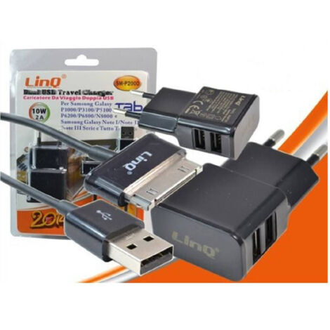 Chargeur Secteur 2 Usb 2,1 A Sm-p2000 Pour Samsung Galaxy Tab P1000 P3100 P5100 (1/2)