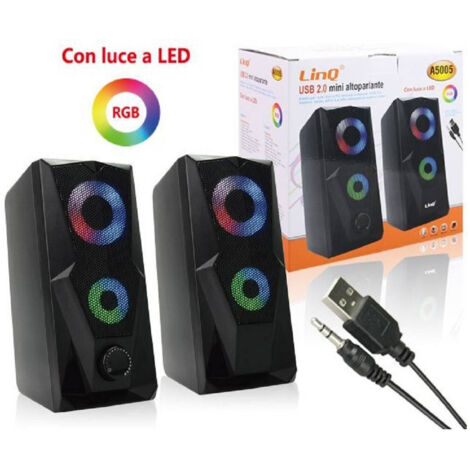 LinQ Haut-parlurs Jack pour PC t TV avc LD Coloré Son