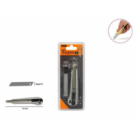 Taglierino Cutter Profession 13.5cm With Fermo Blocco Guida Lame Da 9 Mm 71076 (1/2)