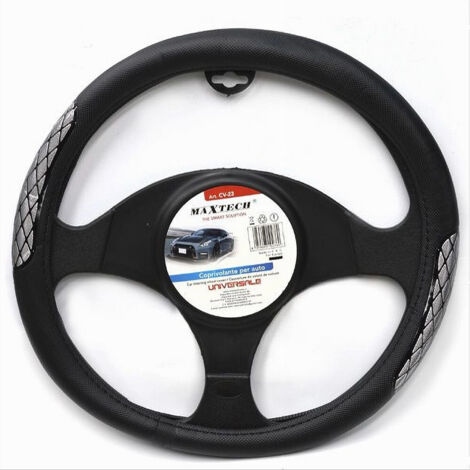 Coprivolante Universale Nero In Tessuto Oxford - Diametro 36-38 Cm - Antiscivolo E Traspirante Per Auto