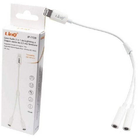 Câble Adaptateur Audio Lightning Vers Jack Aux Double Sortie 3.5mm Femelle Ip-7729 (1/3)