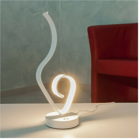 Lampe De Chevet Vague Design Moderne Lampe De Table 10 W Abatjour 39x15 Lumière (1/2)