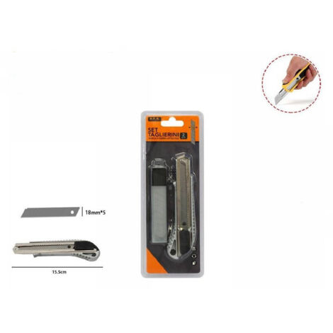 Taglierino Cutter Profession 15.5cm With Fermo Blocco Guida Lame Da 18mm 71077 (1/2)
