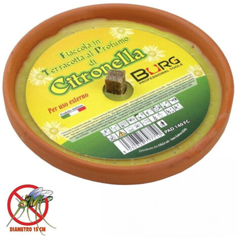 Lot De 10 Bougies Citronnelle Terre Cuite Diamètre 15 Cm Anti-moustiques (1/2)