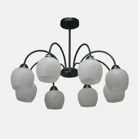 Copy Of Lampadario Moderno A 8 Bracci Coppe In Vetro Lampada A Sospensione Luci E27 00859 (1/4)