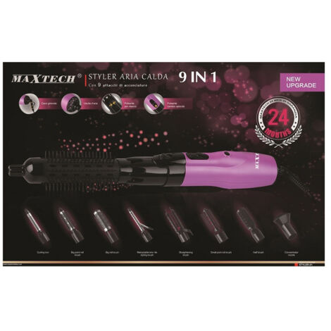 Lisseur 9 En 1 Avec Brosse Et Cordon Pivotant Pour Coiffure Maxtech Styler-01