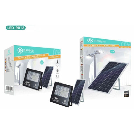 Faro LED Solare 25W Con Telecomando - Luce Fredda Per Esterno - Faretto Da Giardino - Foto 2