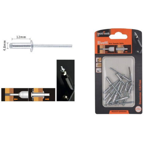 Set 13pz Rivetti Revetto 4.8x12mm Accessoires Bricolage Ferrament Fai Da Te 90821 (1/2)
