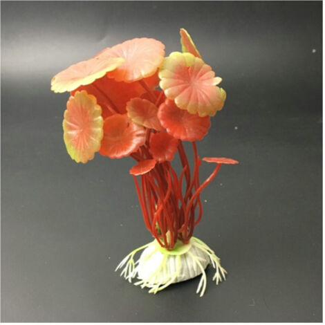 Pianta 10 Cm Piantina Artificiale Per Acquario Piante Finte Plastica Color Rosso (1/2)