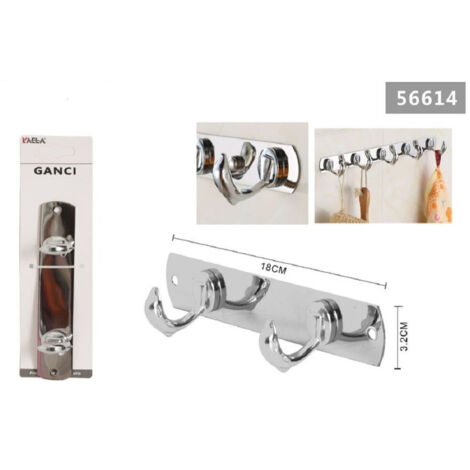 Apendino Porta Asciugamani 2 Ganci Forma Delfino Parete Bagno 18x3.2cm 56614 (1/2)