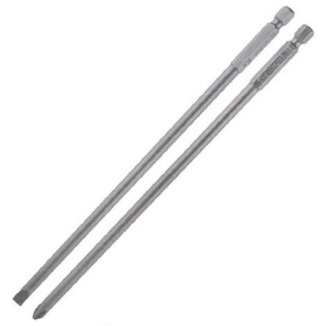Kit 2 Bits 200mm Gambo 1/4" 6.35mm Punta S2 Magnetic Croce Ph2 Taglio Sl6 57252 (1/3)