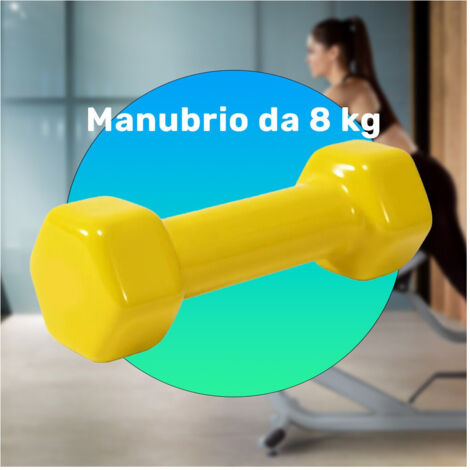 Haltère Simple 8 Kg En Vinyle Pour Exercices D'entraînement à Domicile, Salle De Sport, Fitness (1/2)