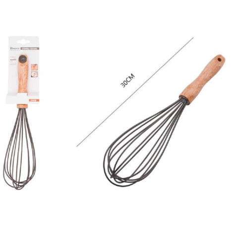 Batteur A Oeufs 12" Batteur A Oeufs En Silicone Manche En Bois 30cm Cuisine 50740 (1/2)