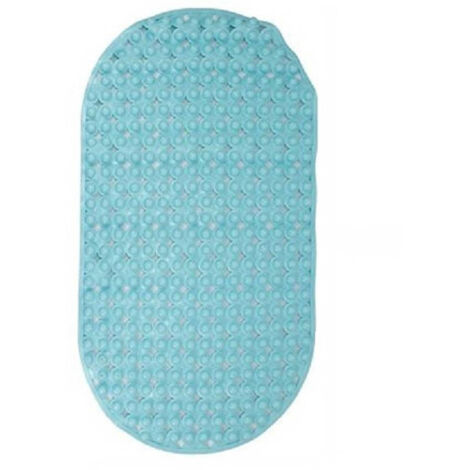 Tapper Tappetino Pvc Ovale Antiscivolo Vasca Bagno Doccia 69x36cm 79748 Azzurro (1/2)
