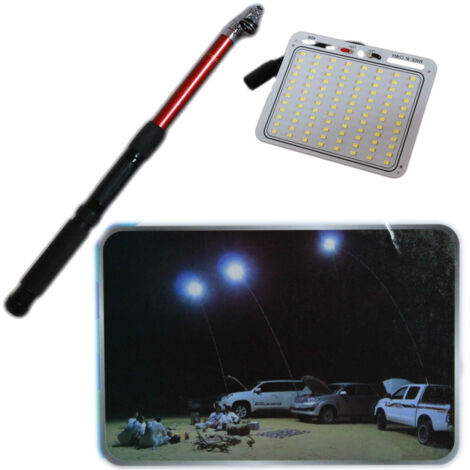 Mât Extensible 3,6 Mt Panneau Led Smd 96 Led Lumière Blanche 48 W Pêche Camping (1/4)