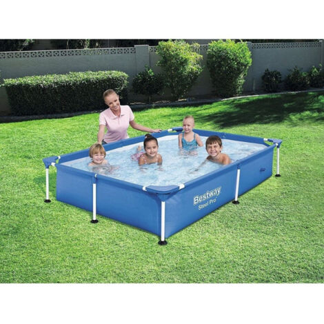Piscine Rectangulaire Bord 1200 Lt Hors Sol Acier Pro 221x150x43cm 56401 (1/5)