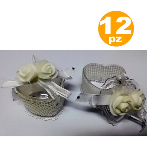 12 Boîtes De Mariage Perles Blanches Rose 6x7x4.5cm Favors De Mariage (1/2)