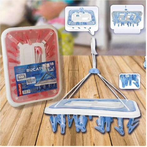 Stendino Bucato In Plastic 18 Pinze Retails Asciugatura 38306 (1/2)