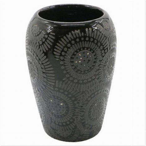 Bicchiere Portaspazzolini Con Motivo Etnico Nero Accessori Arredo Da Bagno 79964 (1/2)