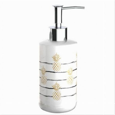 Dispenser Porta Sapone Liquido Bianco Ananas Accessorio Per Arredo Bagno 69752 (1/2)