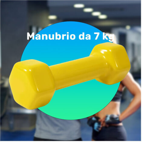 Haltère Simple 7 Kg En Vinyle Pour Exercices D'entraînement à Domicile, Salle De Sport, Fitness (1/2)