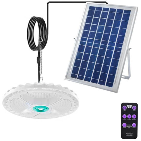 Lampe Solaire à Led Panneau Solaire Plafonnier 200w Suspension 156lé Lustre (1/5)